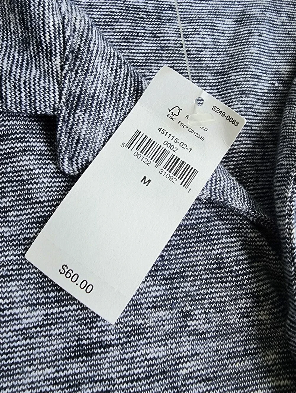 NWT $60 Banana Republic Men’s Blue Short Sleeve Shirt Linen Blend Button Down M